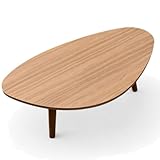 Mesa de Centro Orgânica Pés Palito em Madeira 90x52cm Mel