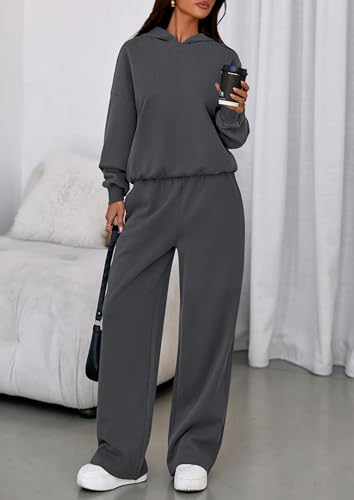 Image of PRETTYGARDEN Womens Sweatsuits 2 Piece Set 2026 Casual Winter Long Sleeve Hoodie Loose Wide Leg Sweatpants Fall Tracksuit