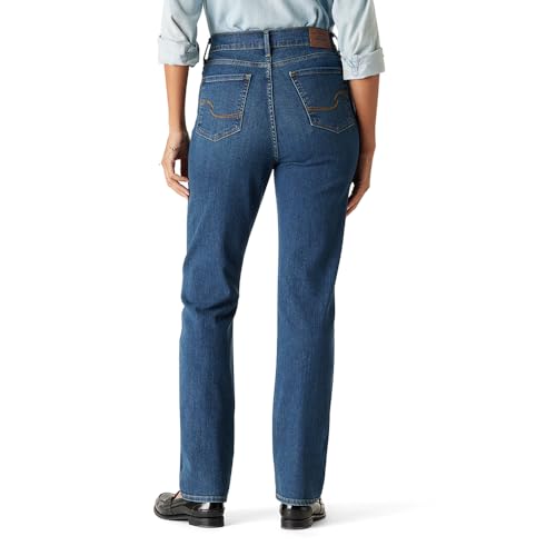 Levi Strauss Signature Women's High-Rise Straight Jeans Stretch Denim (Standard and Plus), (New) Hurricane, 10 Long2
