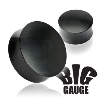 Solid Organic Black ARENG Wood Saddle Plugs 5/8" (16mm) - Sold as a Pair