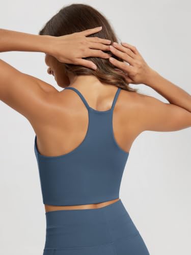 Image of ODODOS Halter Sports Bra for Women Non Padded Strappy Cropped Tops Workout Yoga Crop