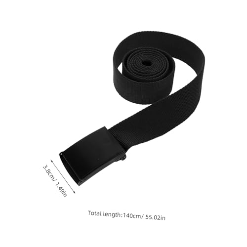 2pcs Men's Belt Training Belt Hiking Gear Web Strap with Buckle Hiking Accessories for Men Outdoor Supply Weaving Black2