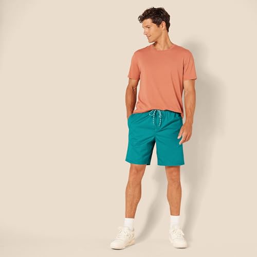 Image of Amazon Essentials Men's 8 inch Inseam Relaxed-Fit Cotton Drawstring Pull-On Walk Shorts, Summer-Weight