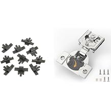 [with Angle Restrictor Clips] 10 Pack 86 Degree 4D Adustment 3/4 Overlay Soft Close Cabinet Hinges