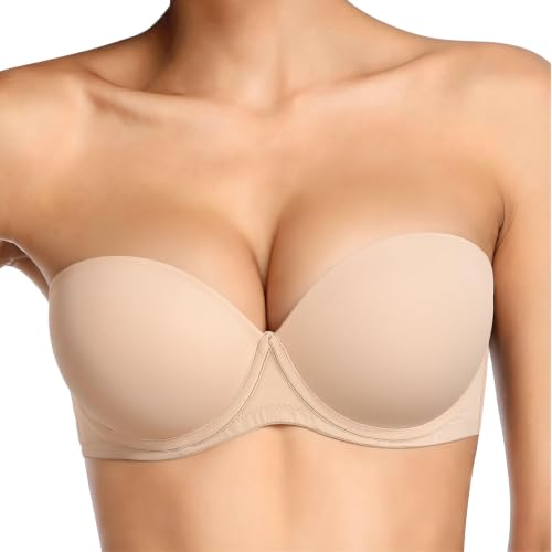 Image of Plusexy Women's Push Up Strapless Bra Padded Wire Convertible Multiway Bras | Halter Non Slip