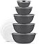 Gray Bowls - With White Lids