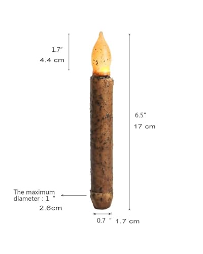 12-Pack-Real-Wax-Primitive-Candles-Battery-OperatedNot-Timer-Hand-Dipped-65-Amber-Yellow-Flickering-Rustic-Flameless-Candle-for-Country-Decor-Halloween-Party 12 Pack Real Wax Primitive Candles Battery OperatedNot Timer Hand Dipped 65 Amber Yellow Flickering Rustic Flameless Candle for Country Decor Halloween Party