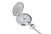 I-MART Smooth Vintage Pocket Watch with Chain for Men and Women, Classic 1920s Style Quartz Mens Pocket Watch with Easy Open and Adjustable Time, Ideal Gift for Weddings, Collectors, Cosplay, Silver