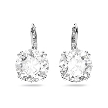 Swarovski Millenia Earrings, Round cut crystal, White, Rhodium plated