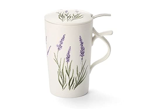 Cha Cult teemando® Teamug Liara Porzellan-Kräuterteetasse, 3-teilig matt, mit Edelstahlsieb 0,4 l