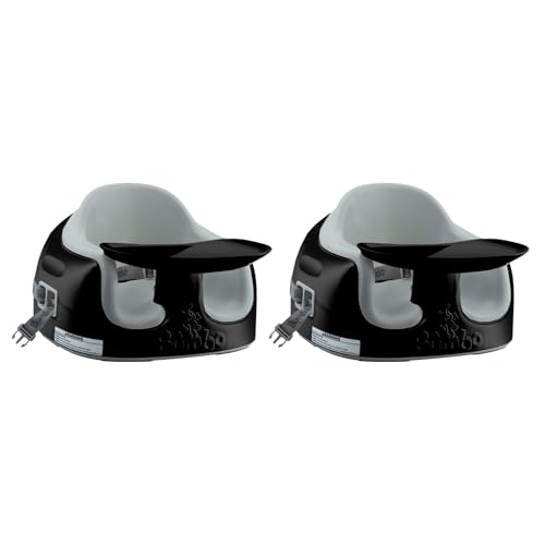 Image of Bumbo 2 Pack 3-in-1 Multi-Seat for 6 to 36 Months, Travel Baby Feeding and Play Floor Seat, All-in-One Portable Booster with Tray & Toddler High Chair, Black /Monsoon