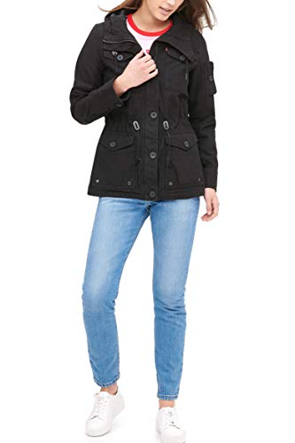Levi's Women's Cotton Four Pocket Hooded Field Jacket, black, M - Thumbnail 2