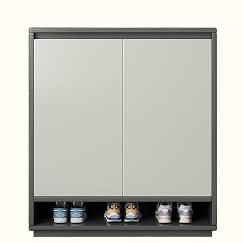 Armoire de couloir étroite en rotin : le grand meuble à chaussures pour entrée ordonnée