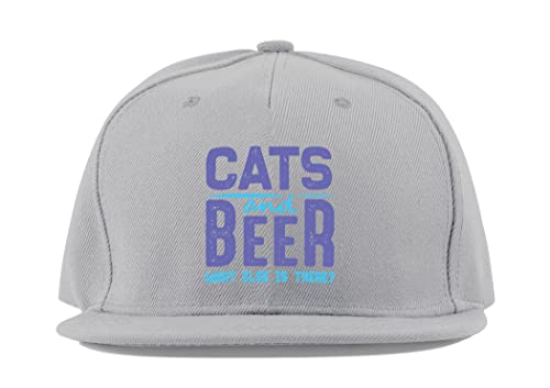 Casquette de baseball chat et bière en coton gris taille unique unisexe