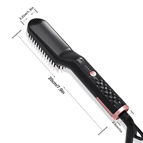 3 en 1 Alisador de Barba Calentamiento Rápido Eléctrico Rizador Multifuncional para Hombre y Mujer Peinador de Pelo miniatura 7