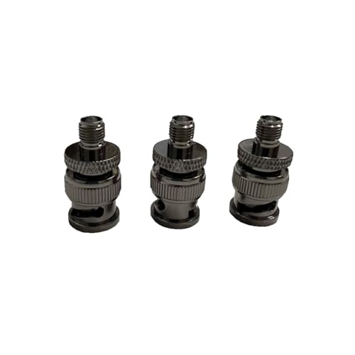 Anteenna SMA Female to BNC Male Adapter (3-Pack) Black Chrome Copper RF Connector for Ham Radio Antenna Handheld Radio Scanner Two-Way Radio