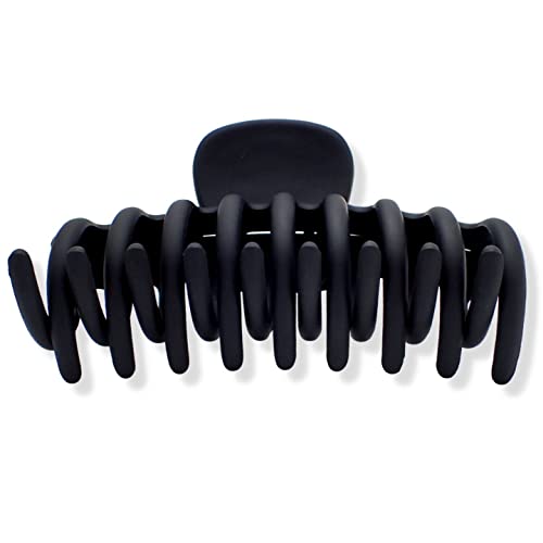 Topkids Accessories 9cm/3.5" Matte Hair Claw Clips for Women and Girls Hair Clips Women Hair Claws Hair Accessories for Women Large Claw Clip Hair Clips for girls hair clips (Black + Silver) - Image 4
