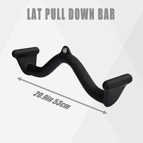 Image of BLUSLM Lat Pull Down Bar T bar Row Attachment, V Bar Tricep Lat Pulldown Attachments, Back Strength Training Bar for Home Gym Exercise Cable Machine Attachments
