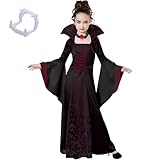 Größe: Das halloween kostüm mädchen ist in Größe 140 cm . Prüfen Sie vor dem Kauf die Passform, um das perfekte Kinder Vampir Kostüm für Ihr Gothic halloween kostüme-Erlebnis zu gewährleisten.
