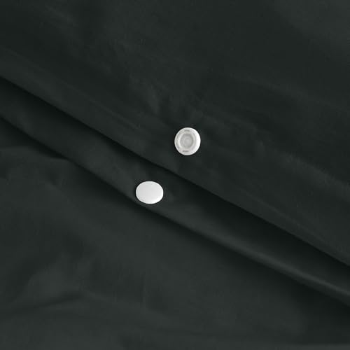 Housse de couette noire 260x220 cm Basic, l'élégance sobre du linge de lit - 5