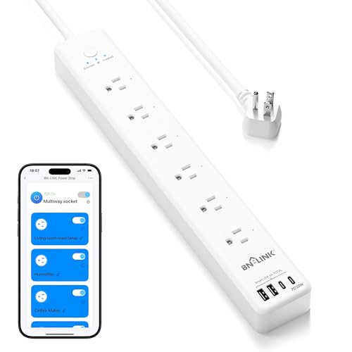 BN LINK Smart Plug Power Strip，Surge Protector with 6 Individually Controlled Smart Outlets, 4...
