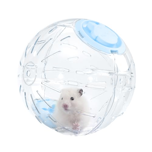 7.9 Inch Hamster Ball Running Ball Toy Transparent Breathable Reduce Stress Promote Exercise Health Easy to Clean Hamster Accessory for Syrian Dwarf Hamster Gerbils Mice Small Pets Blue