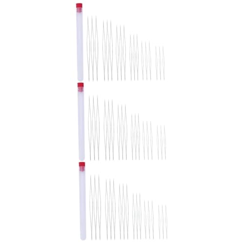 KONTONTY 54 Pcs Beading Kits with Needle Threaders Big Eye Beading Needles Metal Material for DIY Jewelry Ideal for Craft Lovers