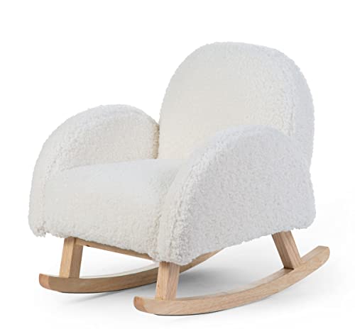 Childhome, Fauteuil À Bascule pour Enfant, Teddy Blanc
