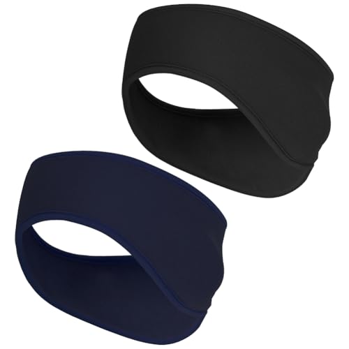 AOOSA - AOOSA 2 Pièces Bandeaux de Hiver, Femmes Hommes Bandeau de Sport, Thermique Extensible Cache-Oreilles, Bandeaux de Course, Bandeau Cache Oreille pour Sports, Yoga, Danse, Running, Ski, Cyclisme