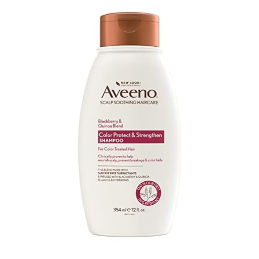 Aveeno Blackberry Quinoa Protein Blend Sulfate-Free Shampoo for Color-Treated Hair Protection, Daily Strengthening & Moisturizing Shampoo, Paraben & Dye-Free, 12 Fl Oz