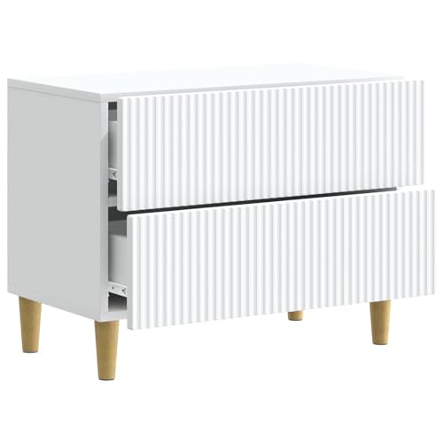Table d'appoint de chambre blanche au design vintage et pieds stables