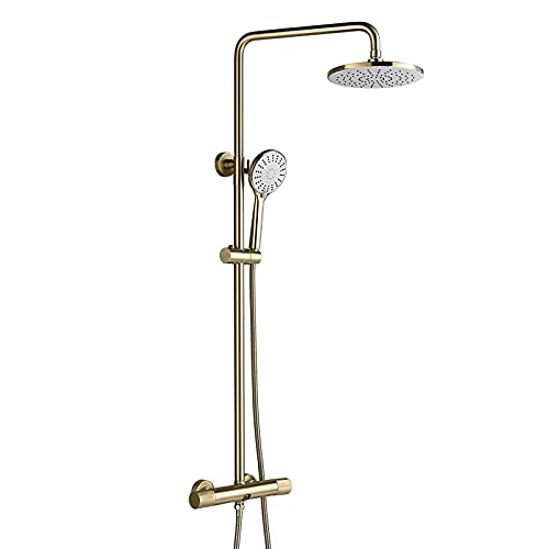 Système de douche 10 pouces à jet de pluie et bec baignoire mural