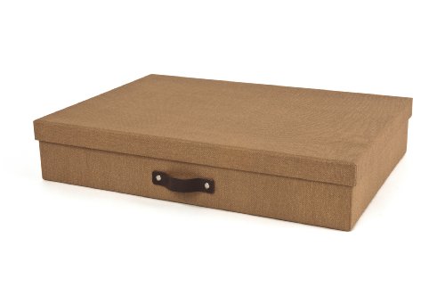 Bigso Sverker Canvas Paper Laminate Art Storage Box, Brown