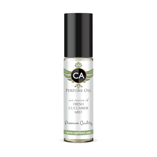 CA Perfume Originals Fresh Cucumber Mist Unisex Fragrance Oil Green Scent Long Lasting Perfumes for Women &amp; Men Travel Size TSA Ready Mini Parfum Body Oil Roll-on 0.33 Fl Oz 10ml