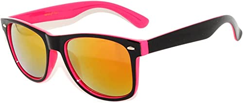 OWL Fashion Black-Pink Vintage 2 Tone Gold Lens Sunglasses Retro Style