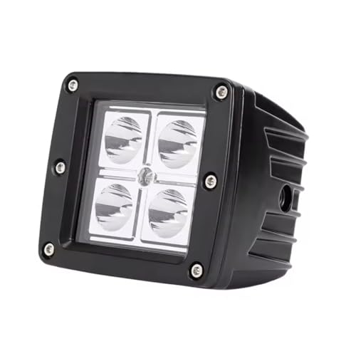 Farol de Milha Quadrado LED 16W 4 LEDs | Luz Auxiliar Automotiva Universal Off Road 12V/24V Farol Auxiliar Para Carro, Moto, Caminhão, Jipe