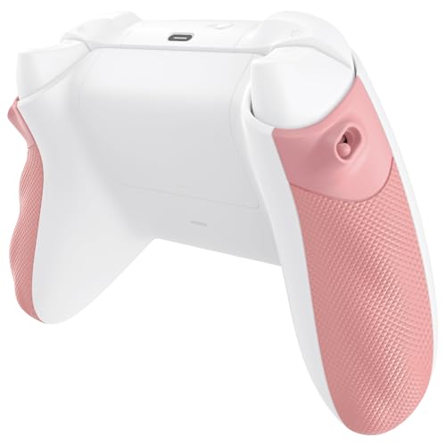 eXtremeRate Flexor Rubberized Side Rails Grips Trigger Stop Kit for Xbox Series X/S Controller, Anti-Slip Ergonomic Trigger Stopper Handle Grips for Xbox Core Controller – Pale Red