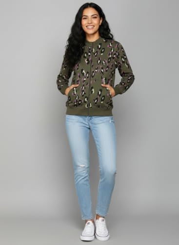 Image of Alan Jones Clothing Women's Printed Zipper Cotton Sweatshirt