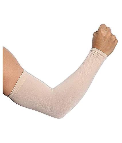 Veteran Skin Colour Protection Arm Sleeves Hand Socks for Men and Women (Pack of 2 Pairs)Unisex Used for Driving,Hiking,Sports,Biking,Cycling,Sunburn,Dust & Pollution Protection (Beige)