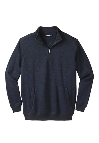 KingSize Men's Big & Tall Quarter Zip Fleece Sweater