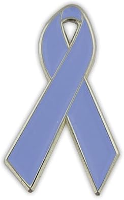 PinMart Periwinkle Blue Awareness Ribbon Enamel Lapel Pin