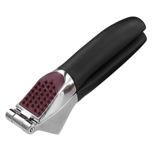 Prensa de ajos - Ergonómica a prueba de herrumbre duradera | Prensa manual de aleación de zinc: utensilio de cocina con pelador integrado, para triturar fácilmente jengibre y nueces, completamente apt