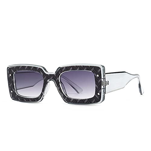 Lunettes de soleil UV400 marron léopard carrées pour femmes