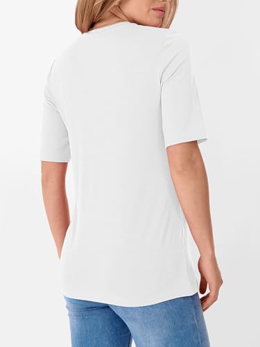 Image of ANRABESS Womens Half Sleeve Tops Crewneck Shirts Basic Fit Work Tee