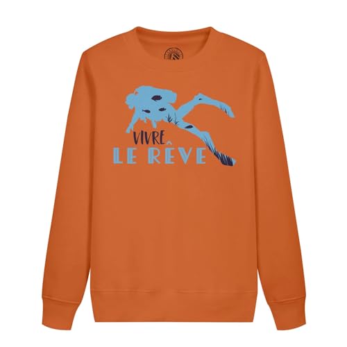 Sweatshirt enfant plongée Vivre le Rêve au motif marin de récifs tropicaux
