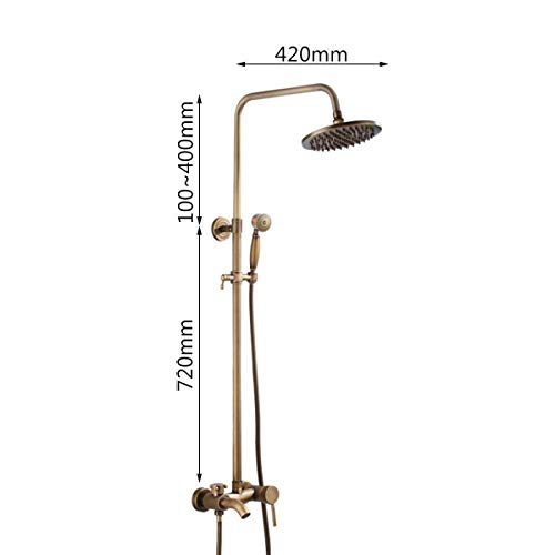 Ensemble douche laiton antique robuste anti calcaire pour douche murale