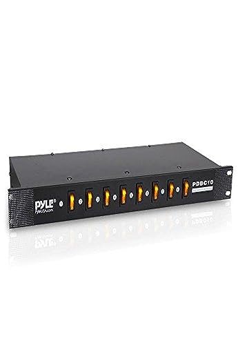 PYLE-PRO Electric Rack Mount PDU Unit - 8 Outlets w/ Digital Display and Surge Protection, 1U/15A/120V Aluminum Alloy Power, Covered w/ ON/OFF Switch,Wide Usage & Built-In Circuit Breaker - PDBC10