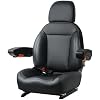 Universal Tractor Seat, Forklift Seat with Seatbelt and Adjustable Backrest Headrest Armrests for Boat Excavator Harvester Loader Backhoe Dozer Telehandler(Black)