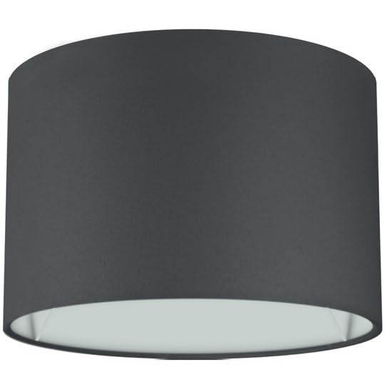 Wogati® Premium Lampenschirm | Ø25cm Höhe 17,2cm | Farbe: Schwarz | E14/E27 | rund | Baumwolle | für Stehlampen, Hängelampen, Tischlampen, Deckenlampen