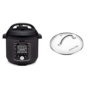 Instant Pot Pro 10-in-1 Pressure Cooker (8QT, 0) and Tempered Glass Lid (10.2-In, 8-Qt)
